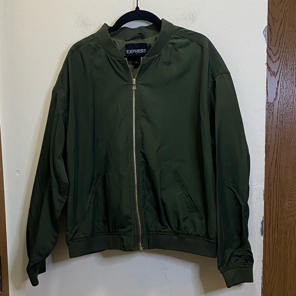Express olive green lightweight bomber jacket size M
